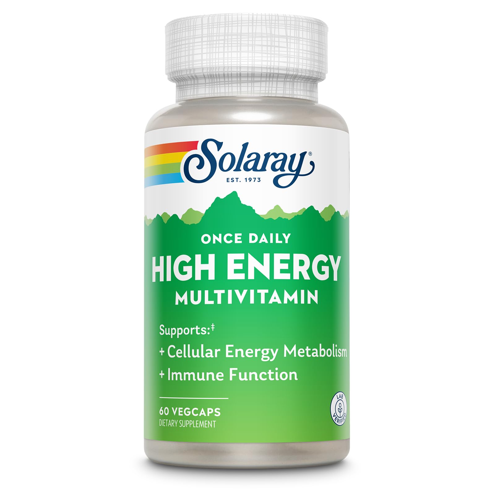 SOLARAY multivitamine quotidienne énergie élevée, bouteille – soutien potentiel à l’énergie.