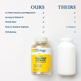 SOLARAY Calcium & Magnesium Citrate: emballage PCR recyclé, respectueux de l'environnement.