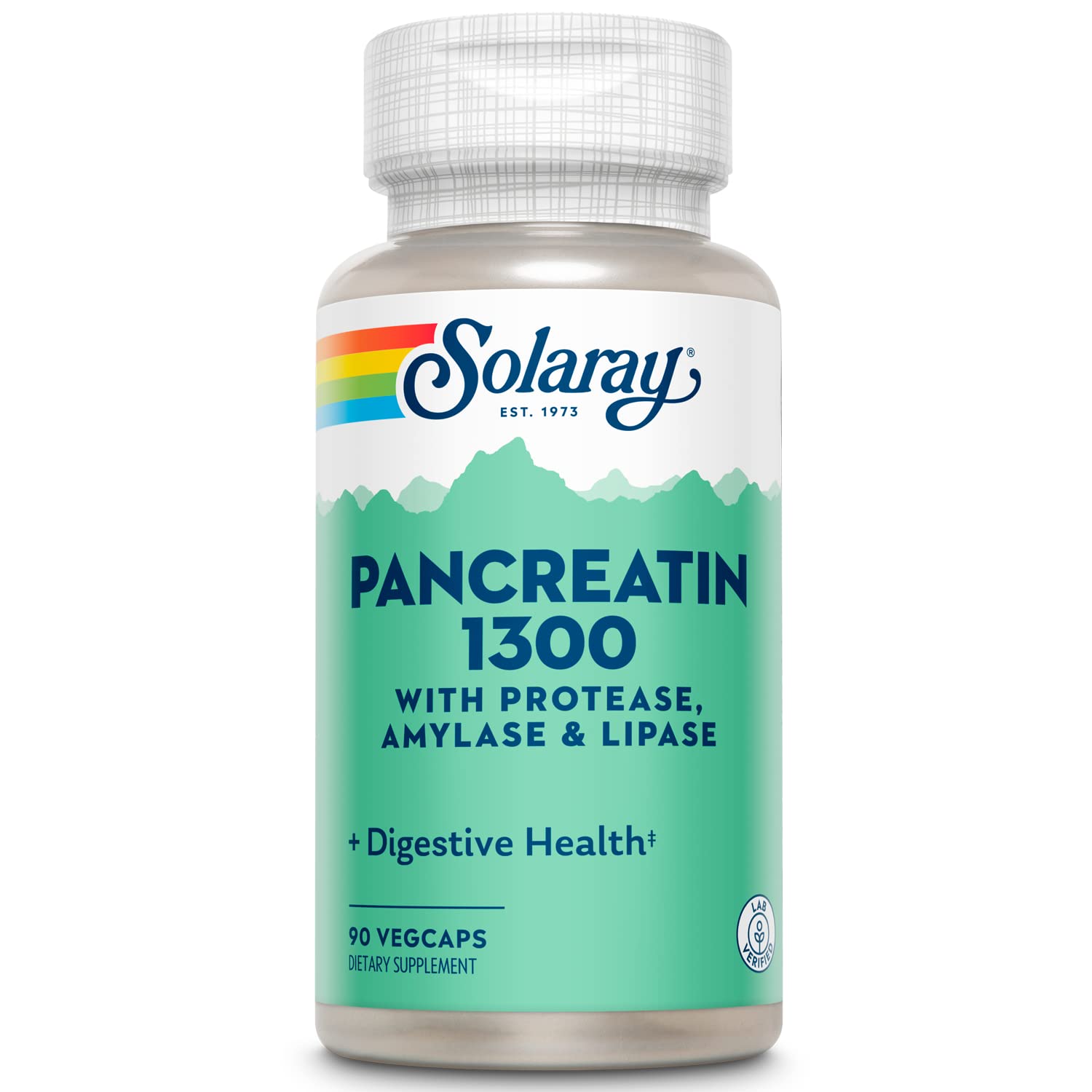 SOLARAY Pancreatin 1300 capsules végétales facilitant la digestion des protéines