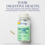SOLARAY Pancreatin 1300 avec papaye – soutien enzymatique naturel
