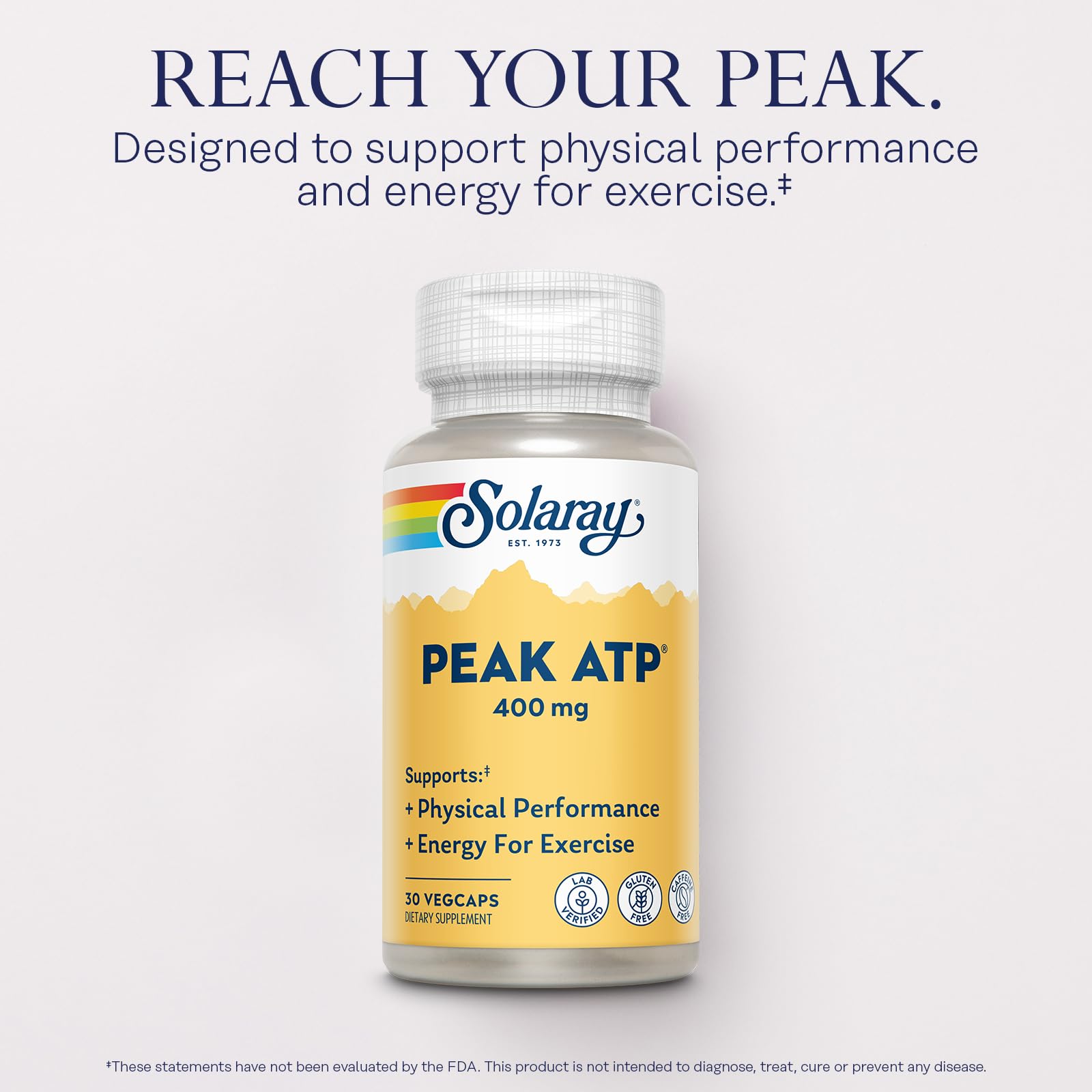 SOLARAY Peak ATP – laboratoire et contrôles qualité, ingrédients fiables pour l’entraînement.
