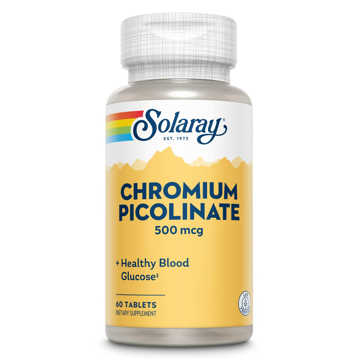 SOLARAY picolinate de chrome : tablette prête à être prise au repas.
