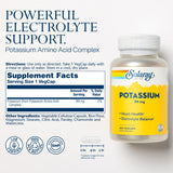 SOLARAY Potassium 99 mg, capsules végétales premier plan pour l'endurance quotidienne.
