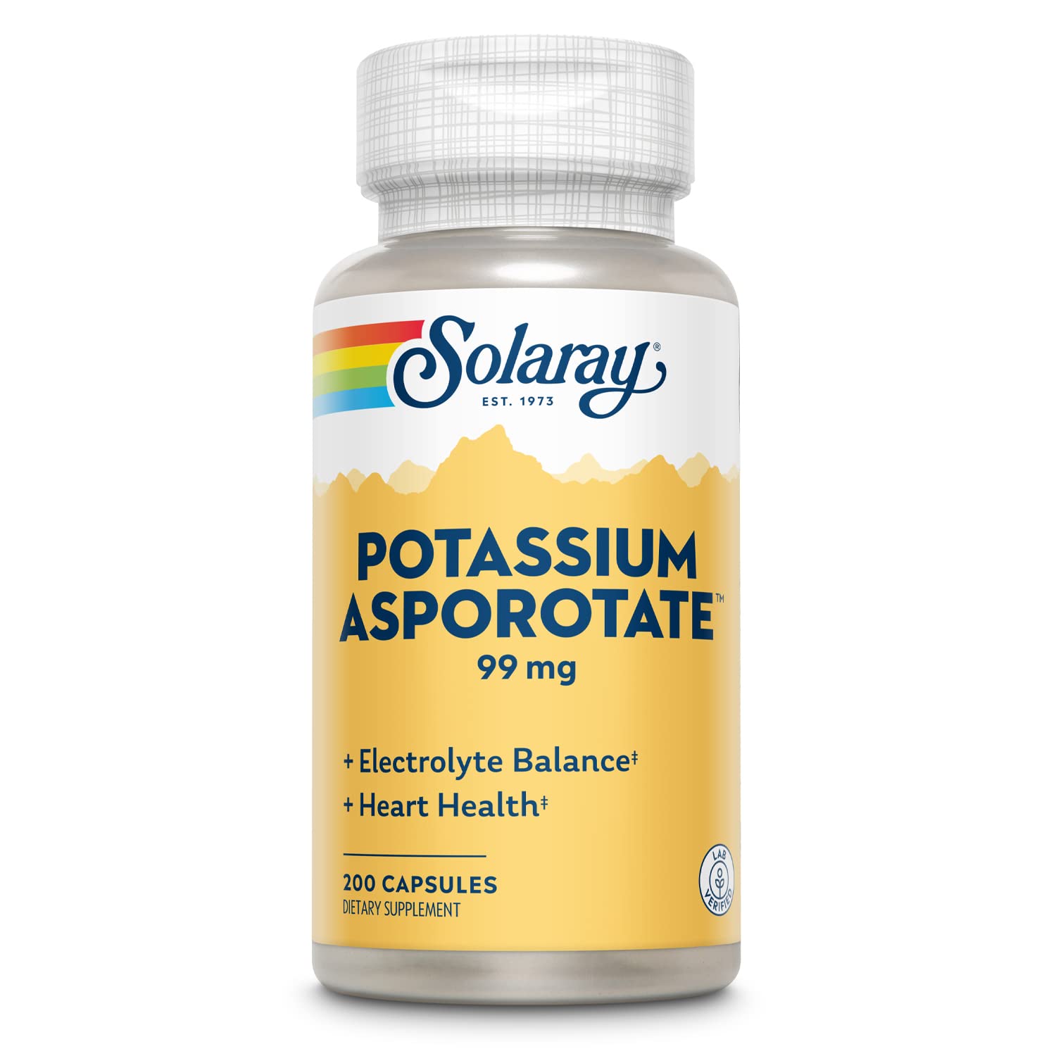 SOLARAY potassium-asporotate capsules : format pratique pour la vie active.