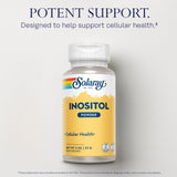 SOLARAY Inositol Pur ajouté à un jus, intégration facile à boire.