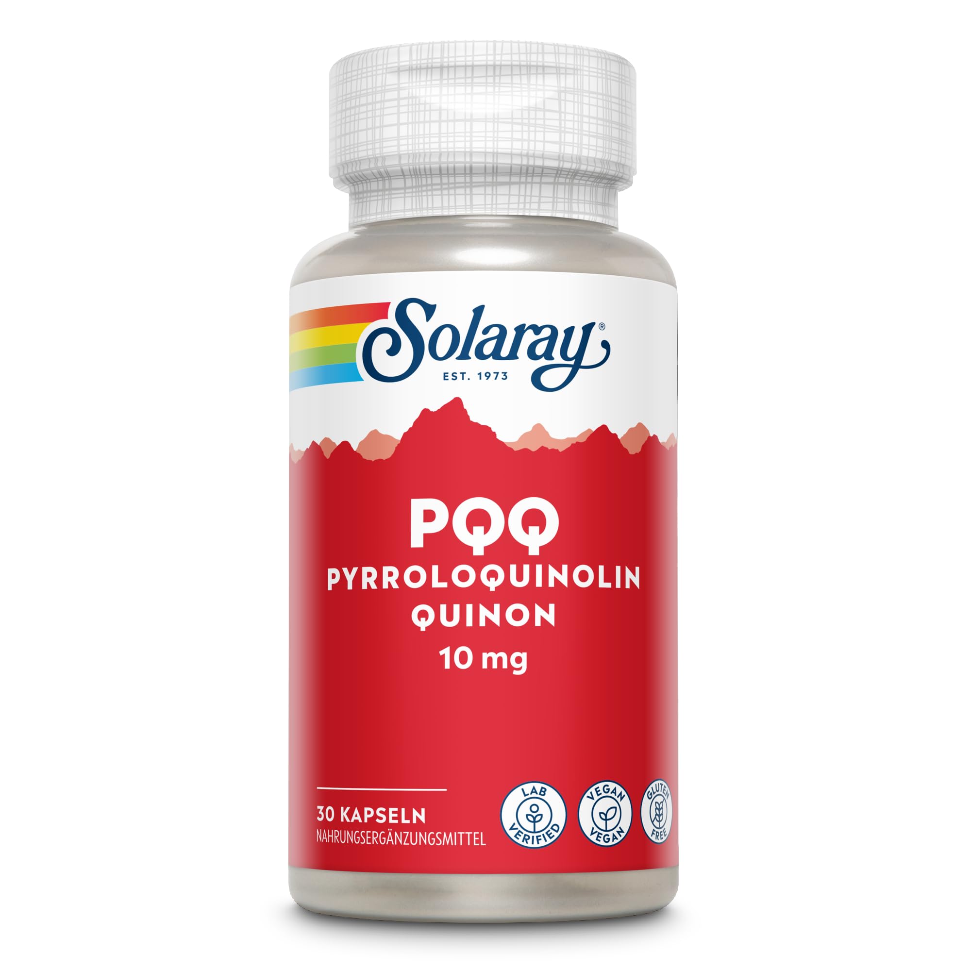 SOLARAY PQQ 10 mg – capsules végétales faciles à avaler au quotidien.