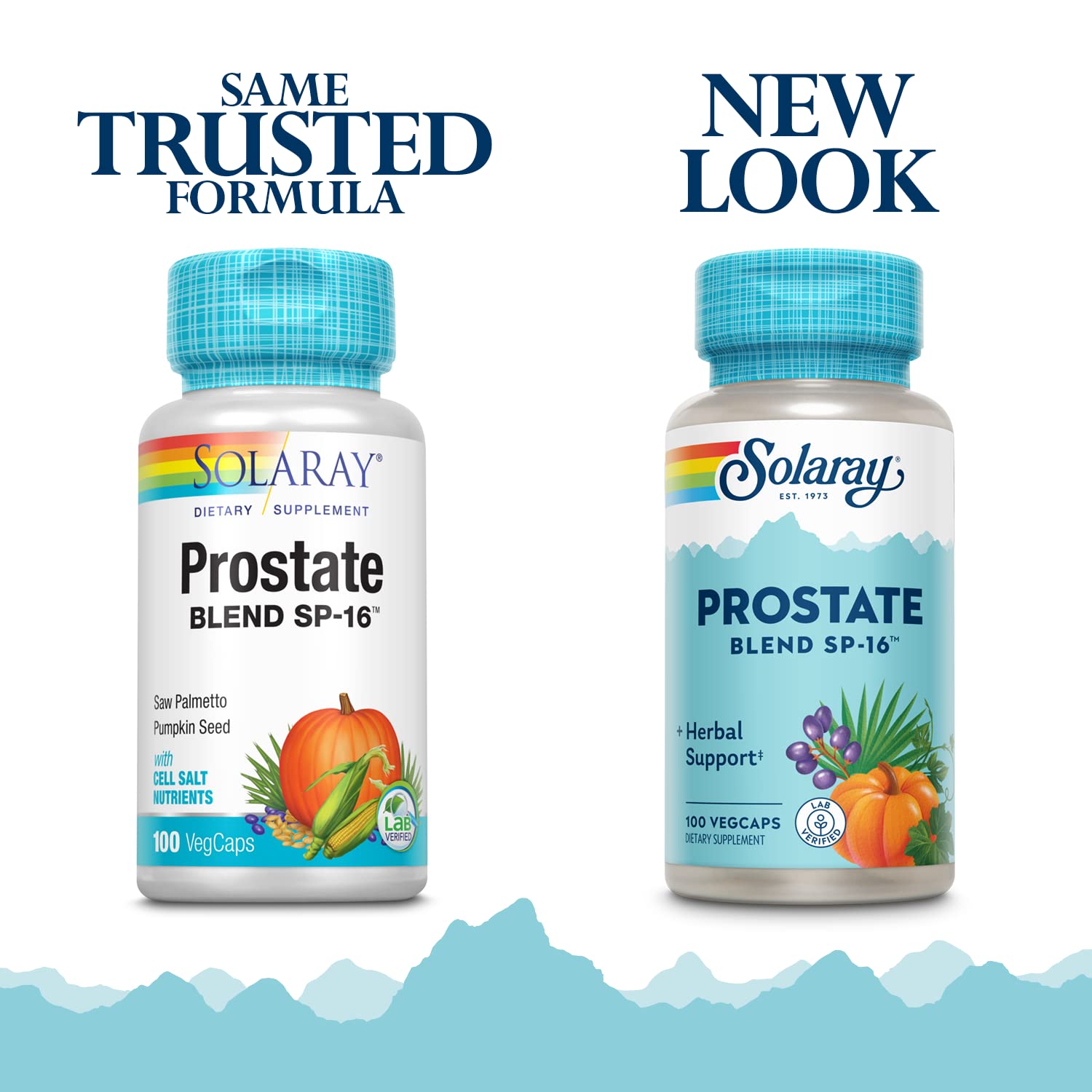 SOLARAY Prostate Blend SP-16 VCapsules - etiquette claire facilitant l'identification du produit.