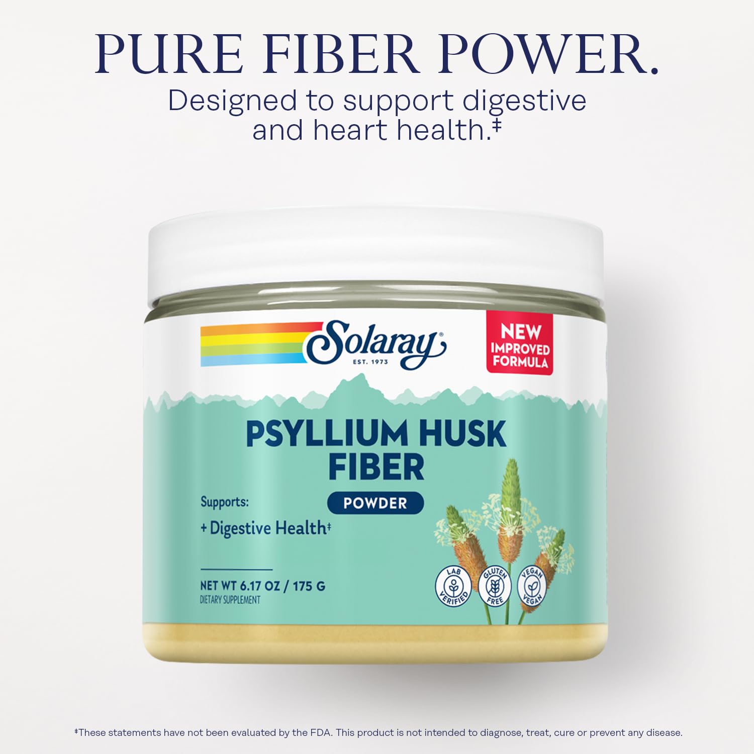 SOLARAY psyllium poudre dans eau — se mélange facilement dans votre boisson.