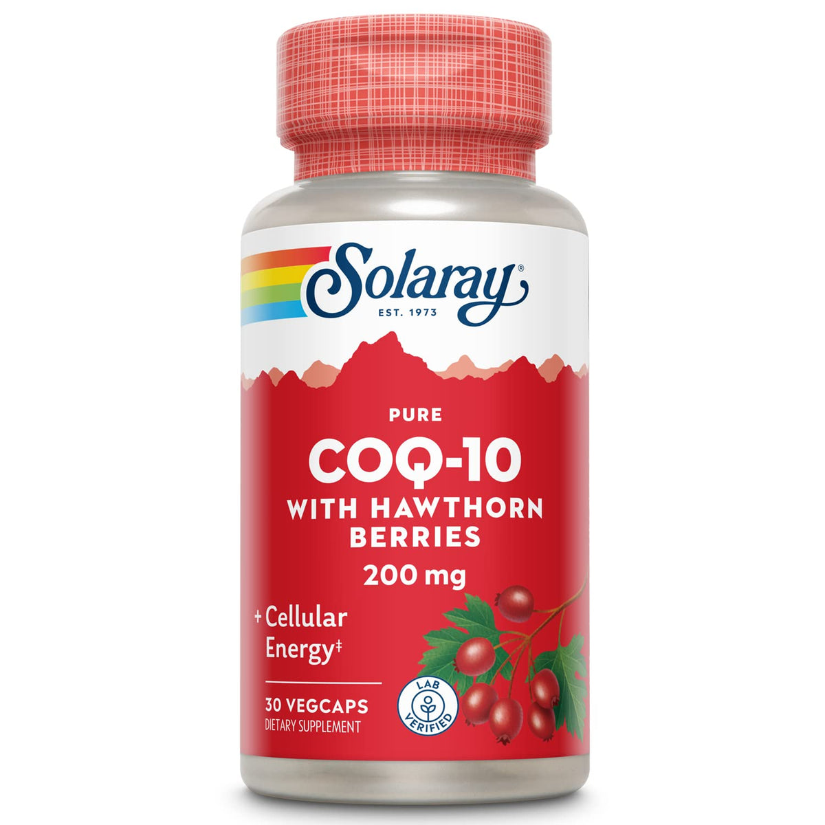SOLARAY Pure CoQ-10 200 mg — Bouteille prête à l’emploi pour le soutien cardiaque et énergie.