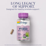 Étiquette SOLARAY Pygeum indiquant 13 mg de stérols totaux.