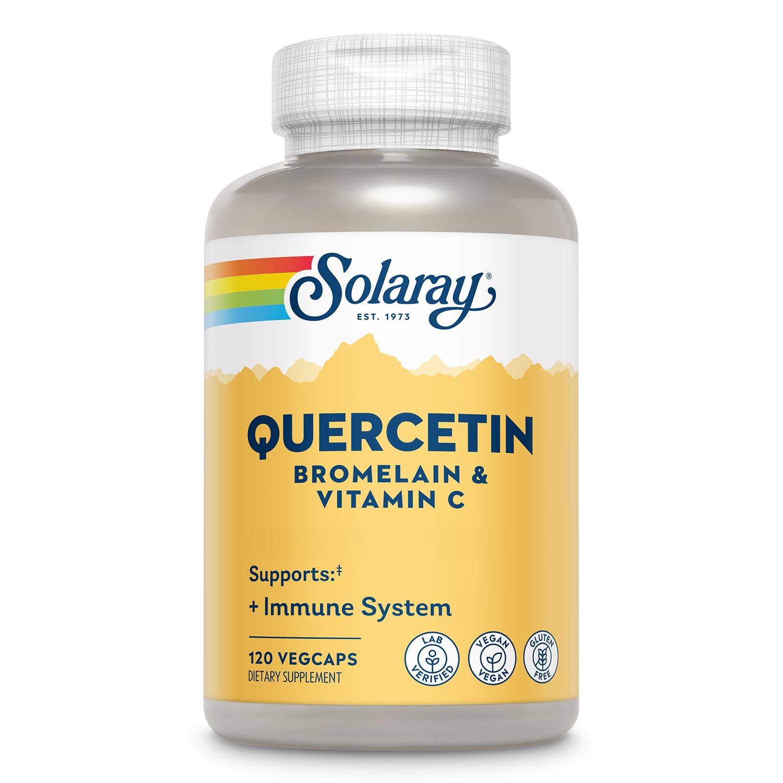 SOLARAY QBC Plex – bouteille montrant le soutien immunitaire durable.