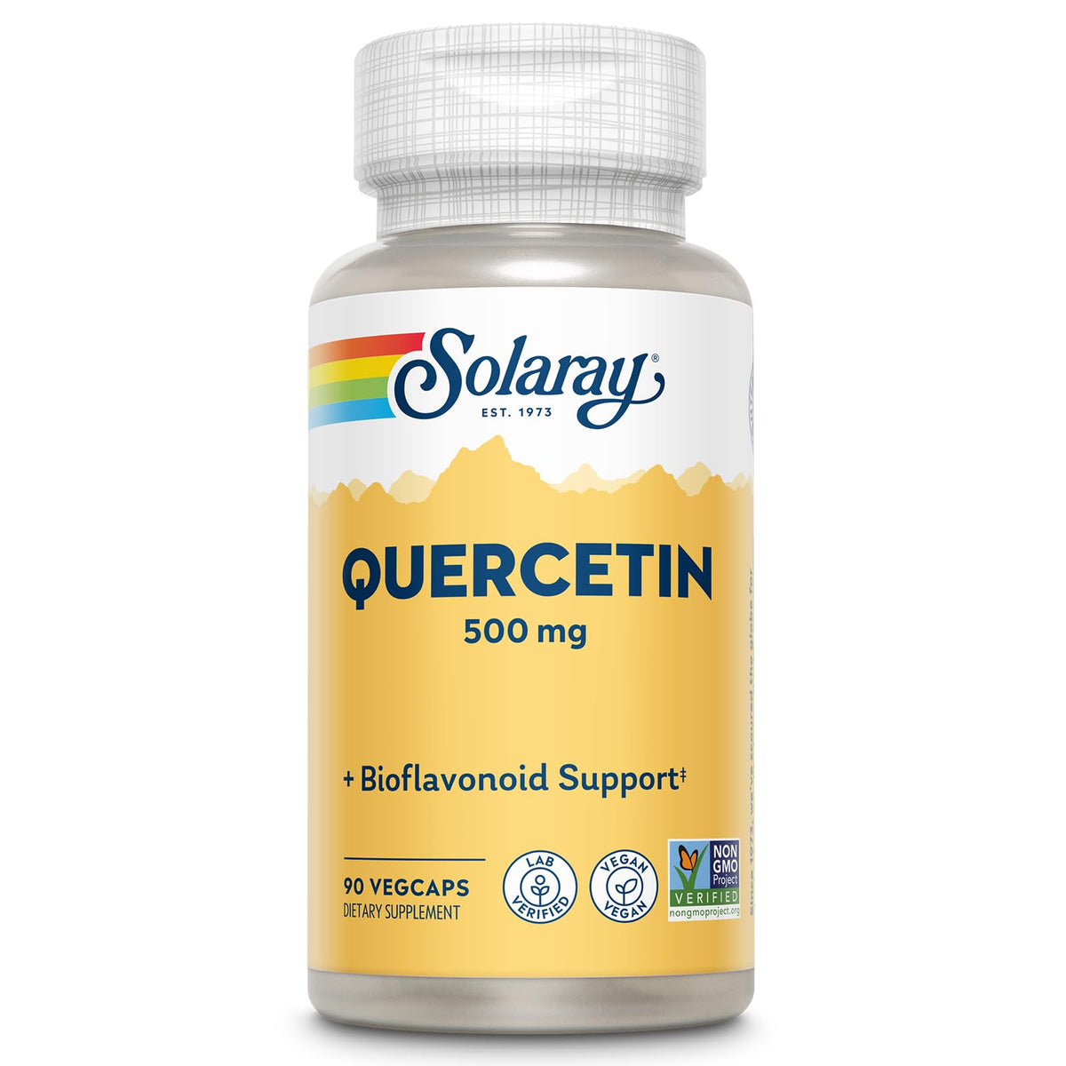 SOLARAY Quercétine 500 mg capsules apportent un antioxydant quotidien pour le bien-être.