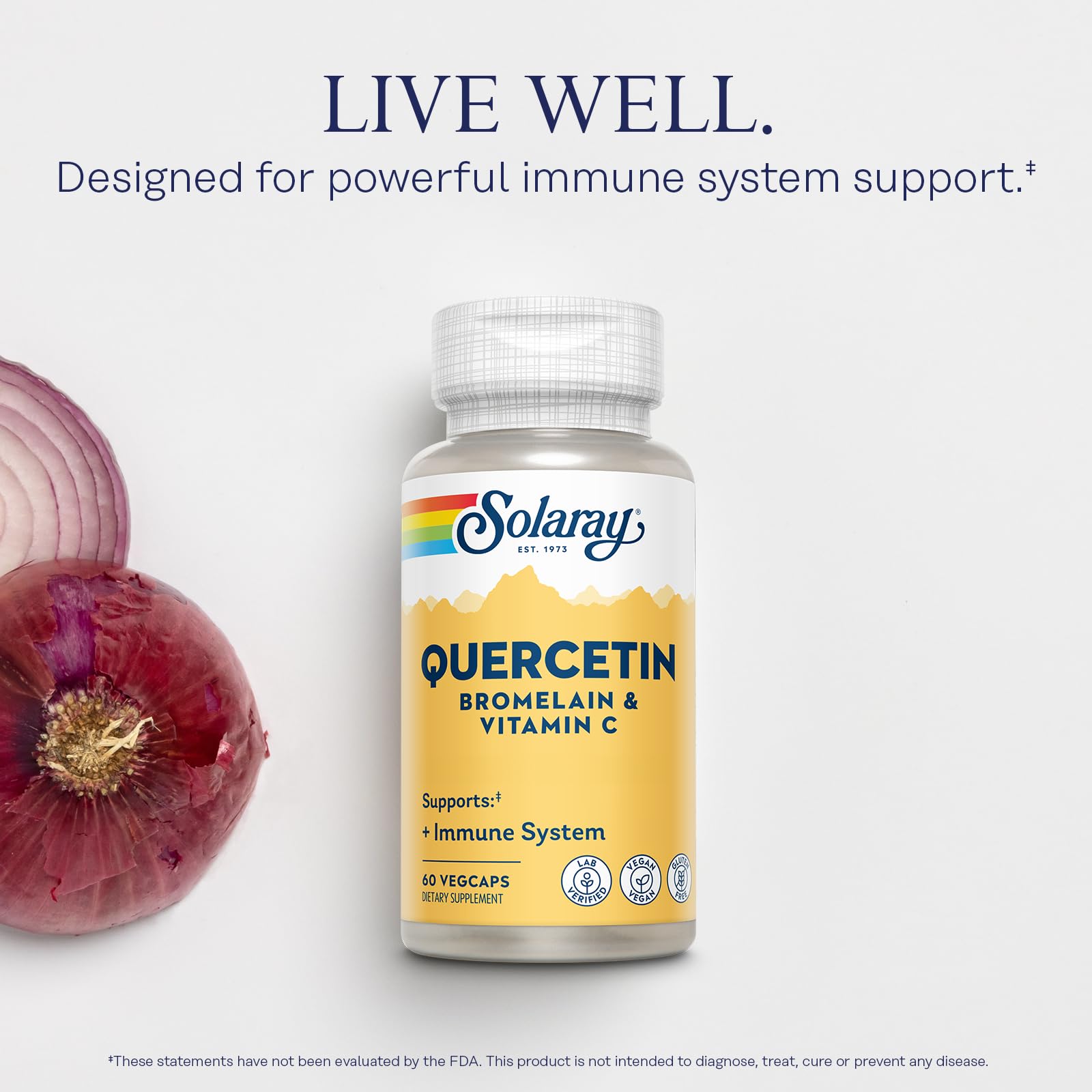 Composition: quercétine, bromélaïne et vitamine C pour un soutien quotidien.