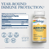 Étiquette SOLARAY Quercétine montrant bromélaïne et vitamine C.