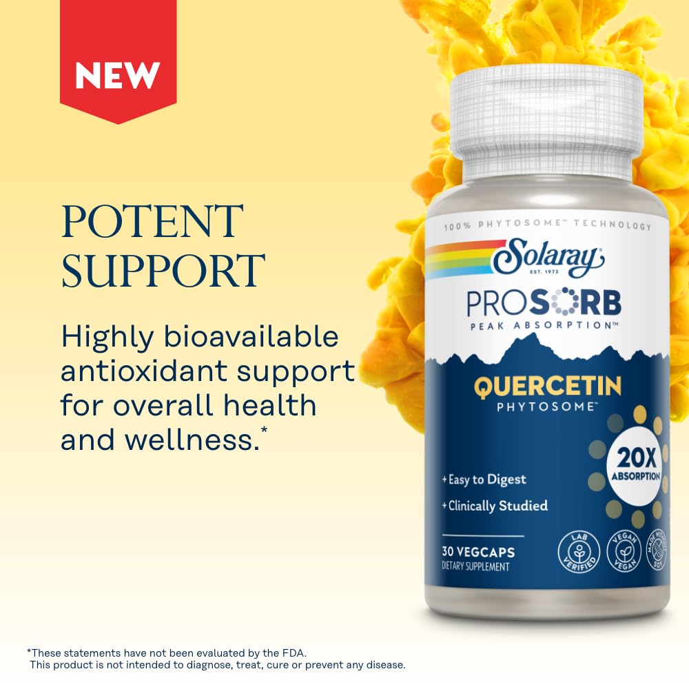 SOLARAY Quercetine Phytosome prise quotidienne facile et pratique.