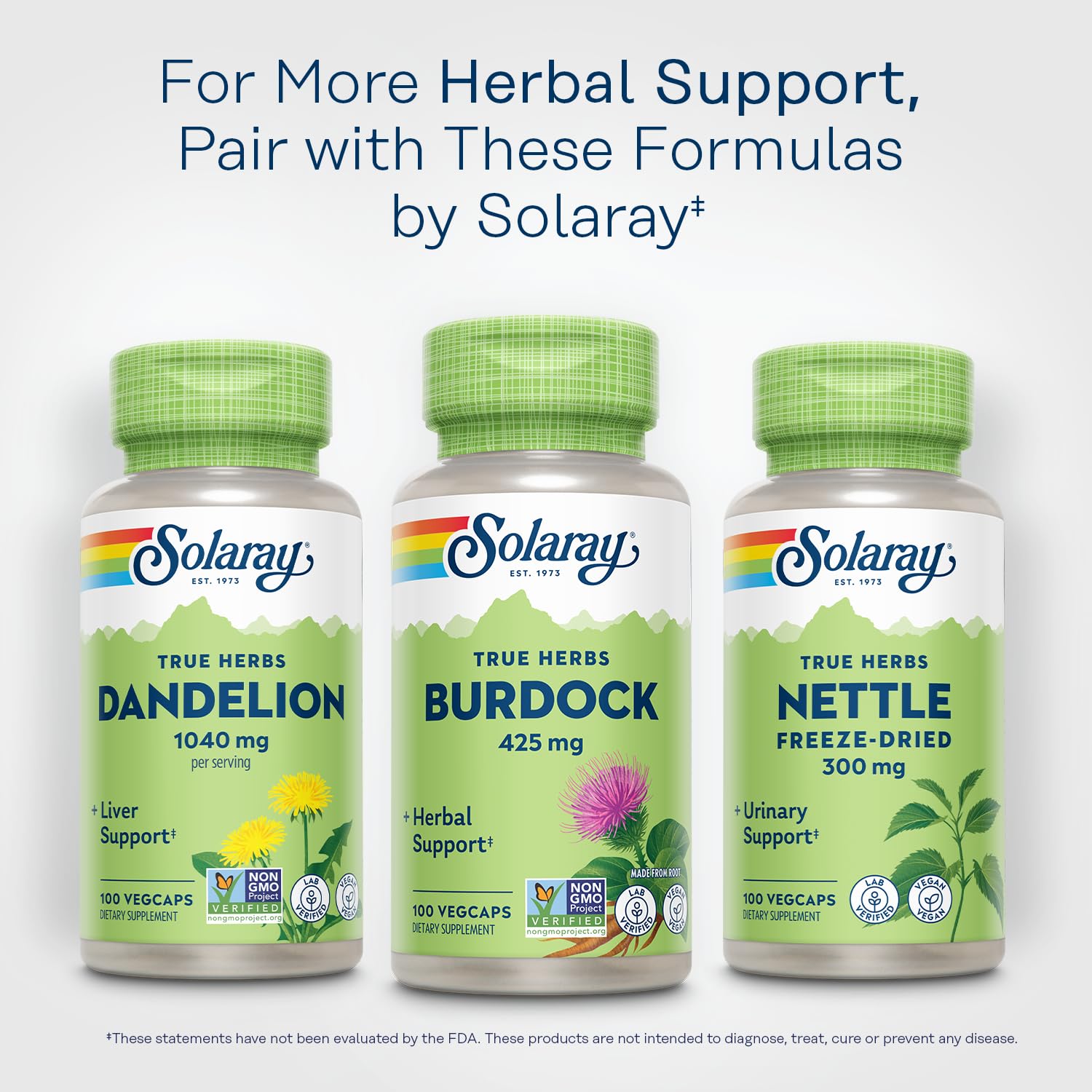 SOLARAY racine de bardane 425 mg – scène quotidienne, prise régulière pour le bien-être.