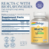 Capsules SOLARAY Reacta-C: vitamine C biodisponible pour énergie et vitalité.