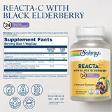 SOLARAY Reacta-C: étiquette détaillant les ingrédients et les bénéfices quotidiens potentiels.