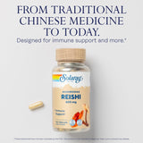 SOLARAY Reishi: capsules noires faciles à avaler pour une routine simple.