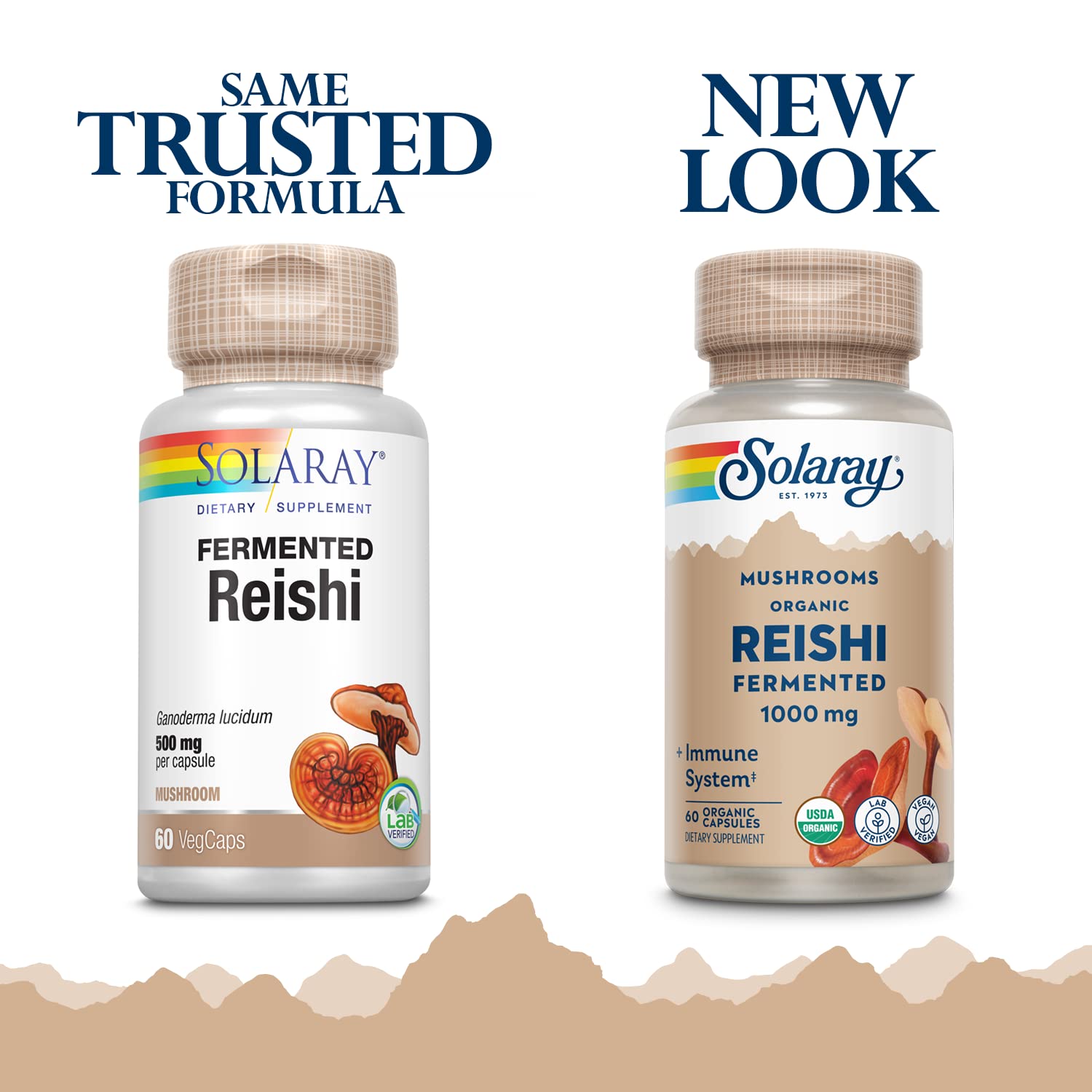 SOLARAY Reishi fermenté – capsules vegan, pratique quotidienne pour le bien-être.