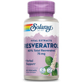 SOLARAY Resveratrol - Bouteille et étiquette visibles pour une routine nutritionnelle