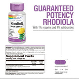 SOLARAY Rhodiola : capsules 30ct, énergie soutenue et humeur équilibrée