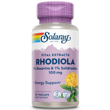 SOLARAY Rhodiola : extrait racine 100 mg en bouteille, soutien potentiel au stress