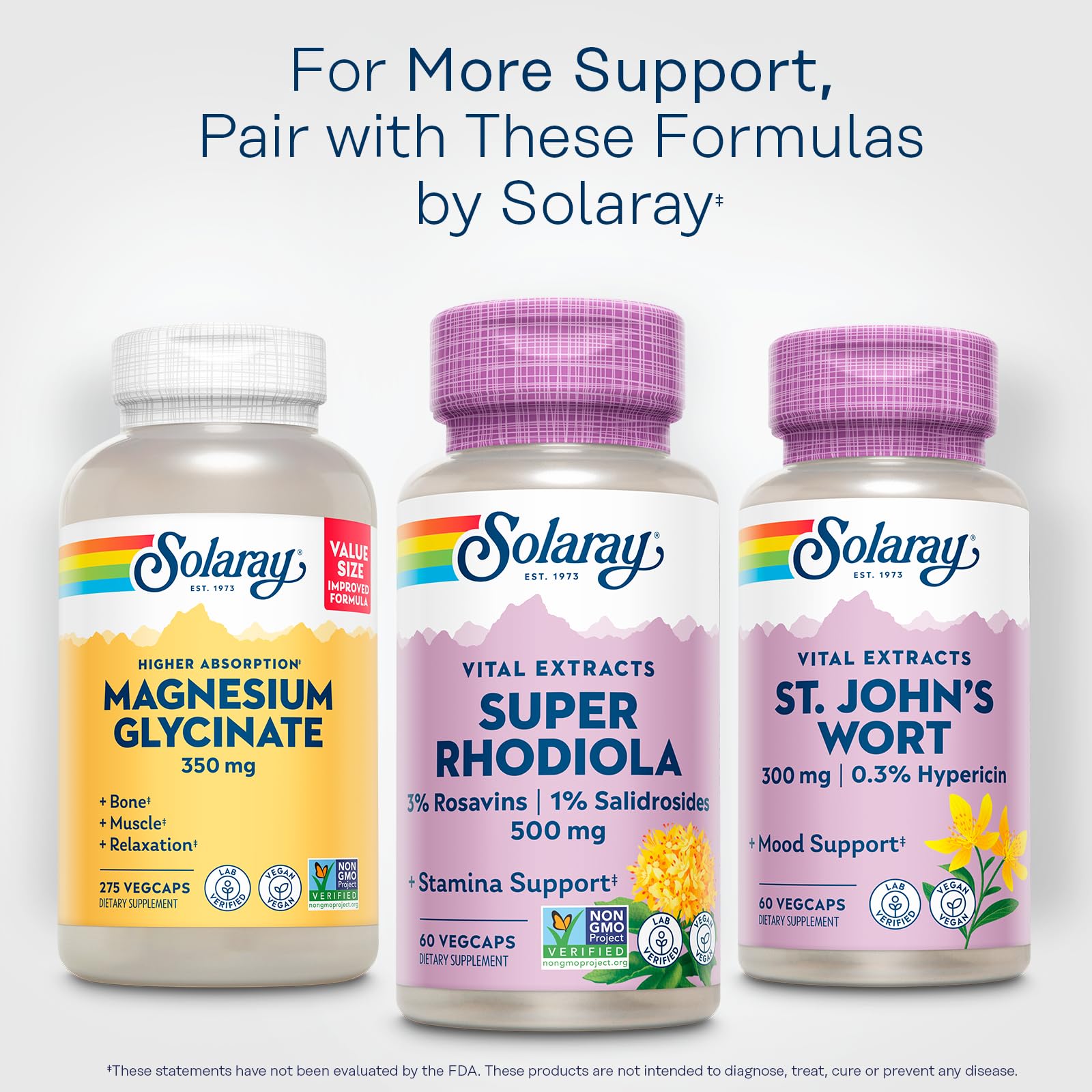 Étiquette Non-OGM Solaray Rhodiola: transparence et traçabilité.