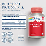 SOLARAY riz levure rouge CoQ10 boîte: informations claires sur les nutriments