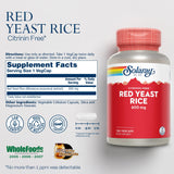 SOLARAY Riz rouge capsules – prise pratique et dosage simple.
