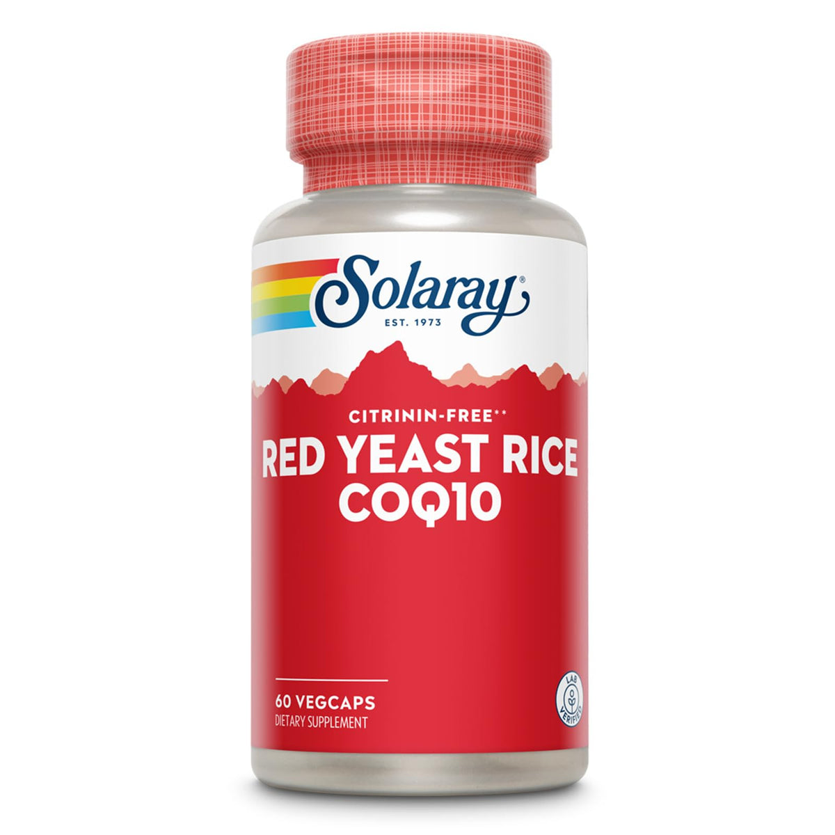 SOLARAY Riz rouge fermenté en bouteille, soutien potentiel au système cardio-vasculaire.