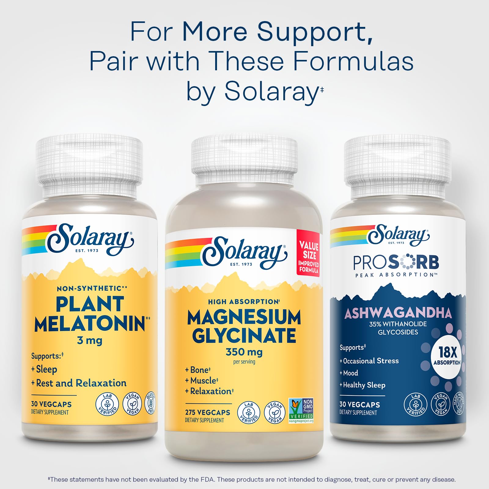Routine nocturne avec SOLARAY Plant Melatonin – soutien potentiel au sommeil.