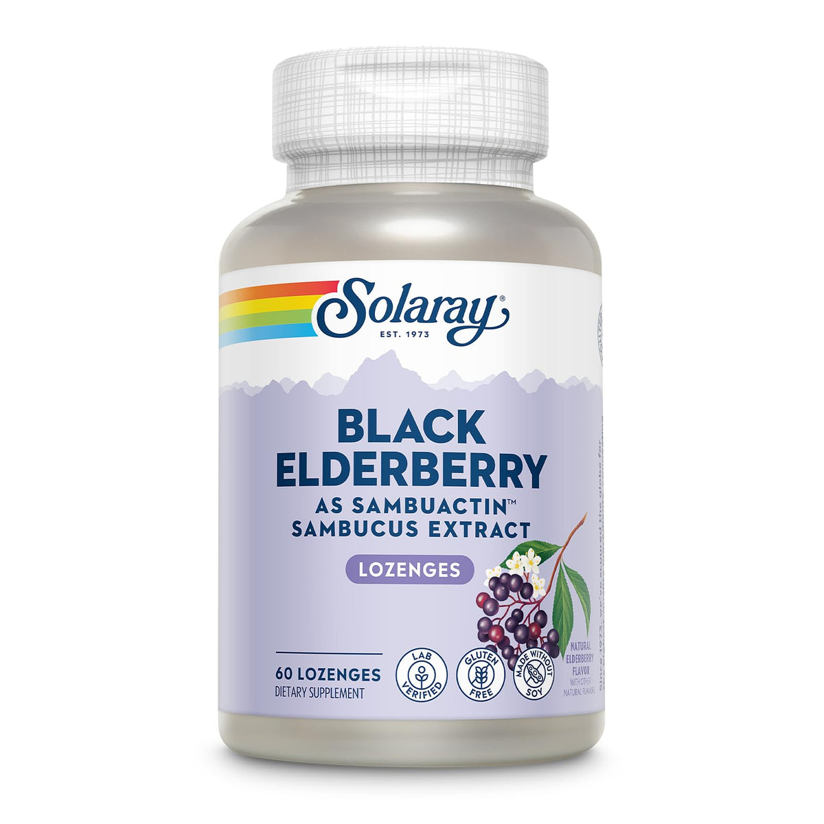 SOLARAY SambuActin Extrait de Sureau, pastilles pratiques pour le quotidien.