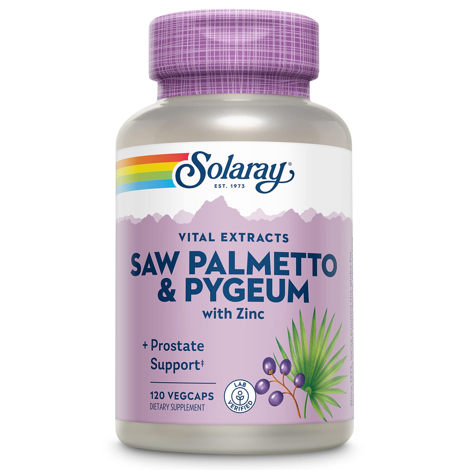 SOLARAY Saw Palmetto & Pygeum, bouteille – soutien prostatique potentiel et routine masculine