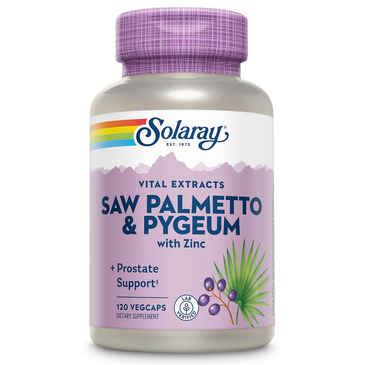 SOLARAY Saw Palmetto & Pygeum, bouteille – soutien prostatique potentiel et routine masculine