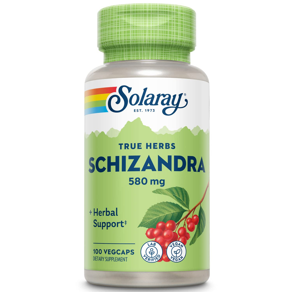 Solaray Schisandre - bouteille et étiquette, soutien naturel au quotidien.