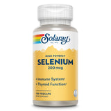 SOLARAY Selenium: bouteille et étiquette, soutien potentiel du système immunitaire.