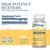 SOLARAY Selenium: gélule dosage, dosage quotidien clair.