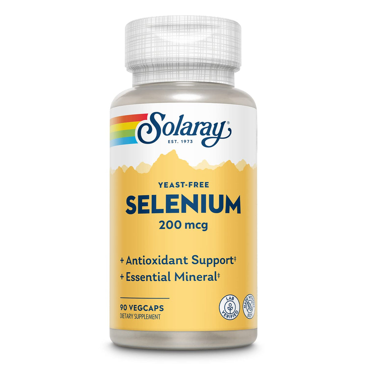 SOLARAY Sélénium sans levure bouteille soutien thyroïde et immunité au quotidien.