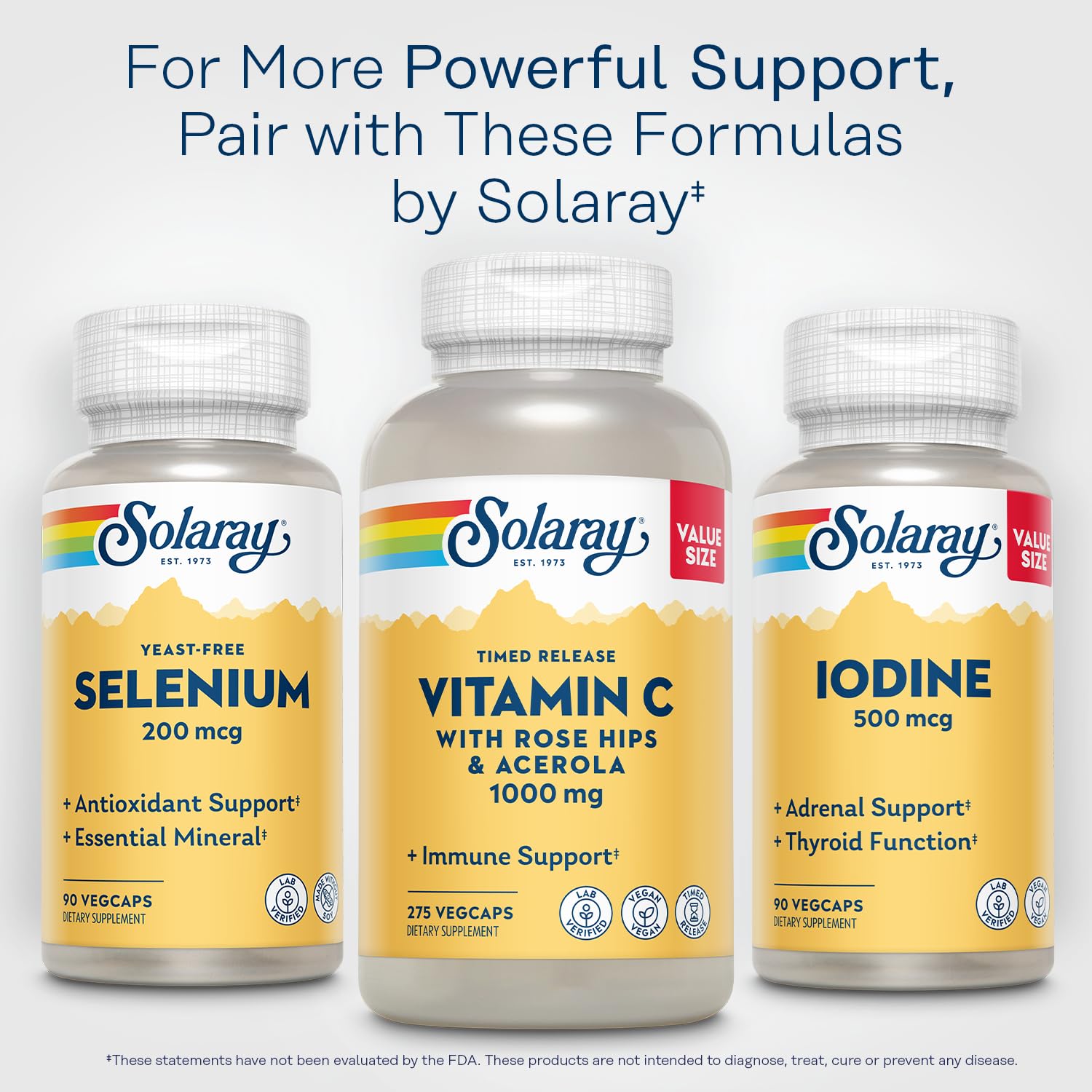 SOLARAY Sélénium sans levure prise quotidienne simple pour routine bien-être.