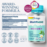 SOLARAY SharpMind capsules mémoire et concentration, soutiennent la clarté mentale au travail.