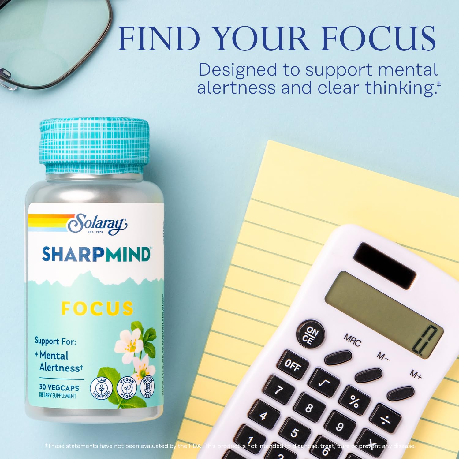 SOLARAY SharpMind Focus – Ingrédient Cognizin Citicoline, soutien potentiel de l’attention.