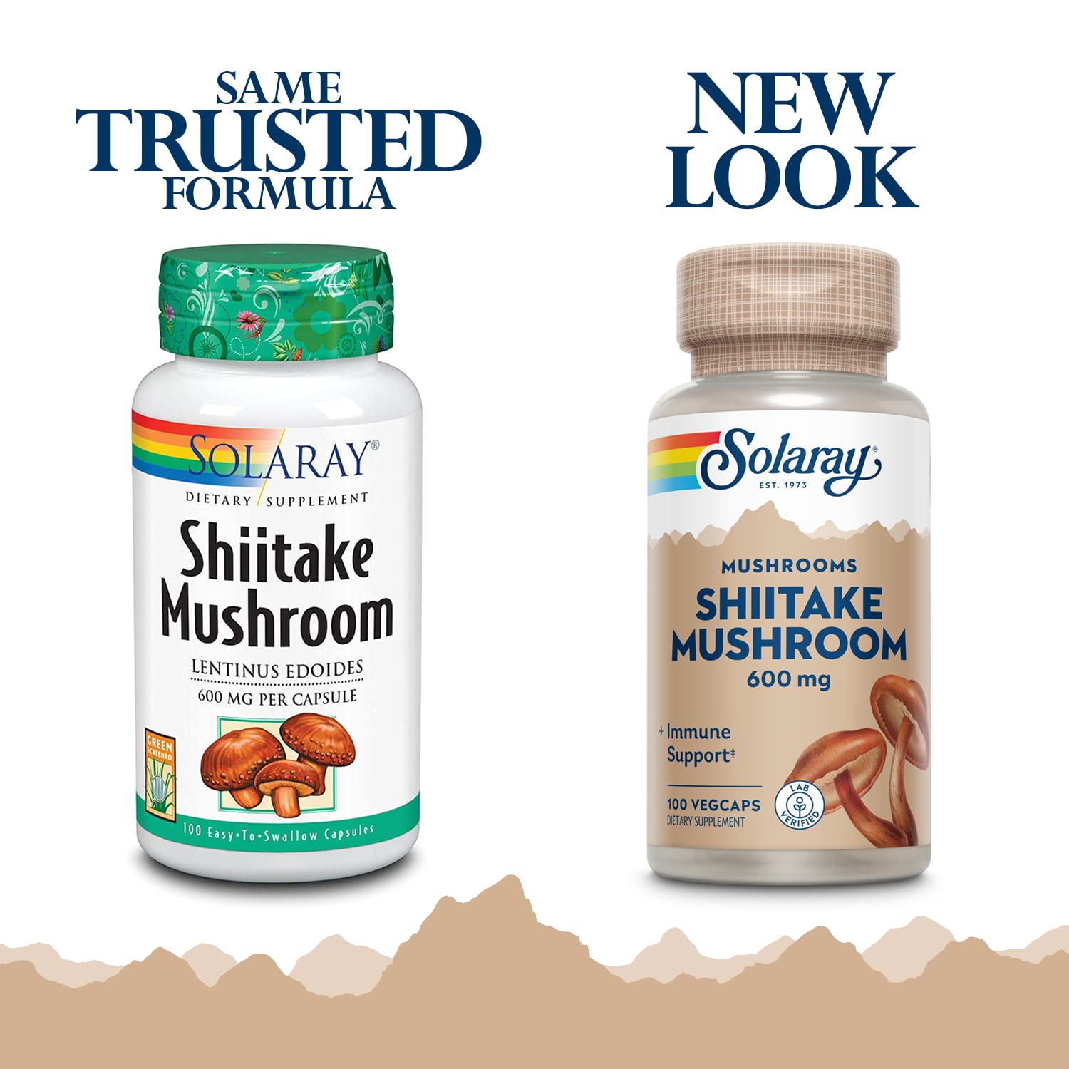 SOLARAY Shiitake 600 mg: Capsules faciles à avaler pour usage quotidien.
