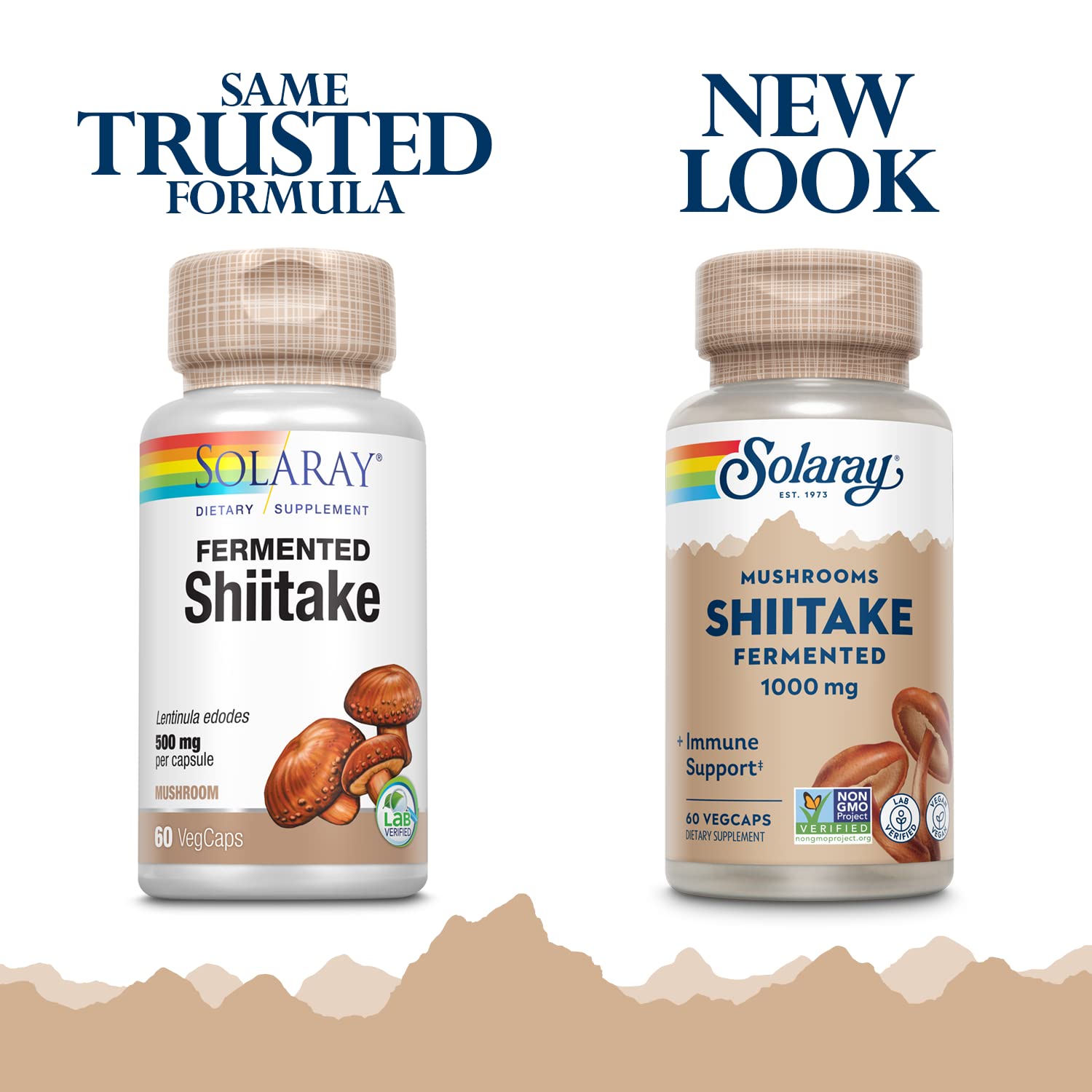 SOLARAY shiitake fermenté: étiquette indiquant le bénéfice pour le microbiote intestinal.