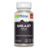 SOLARAY Shilajit: bouteille recto, énergie potentielle et clarté mentale.