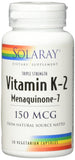 Solaray K2 MK7 soutien osseux pour femmes et hommes, image du packaging