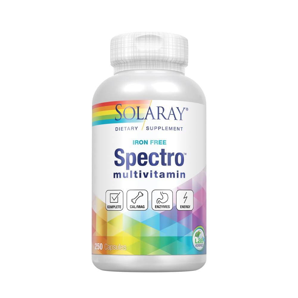 SOLARAY Spectro Multivitamin: bouteille visible, soutien potentiel à l'énergie quotidienne.