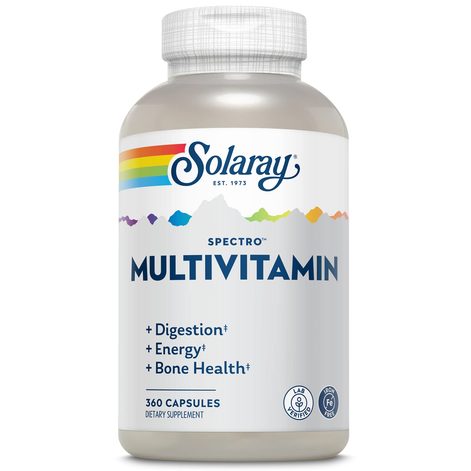 SOLARAY Spectro Multivitamine – bouteille, aperçu du flacon, soutien potentiel à l'énergie quotidienne