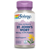 SOLARAY St John's Wort 900 mg – bouteille montrant le complément pour l'humeur au quotidien.