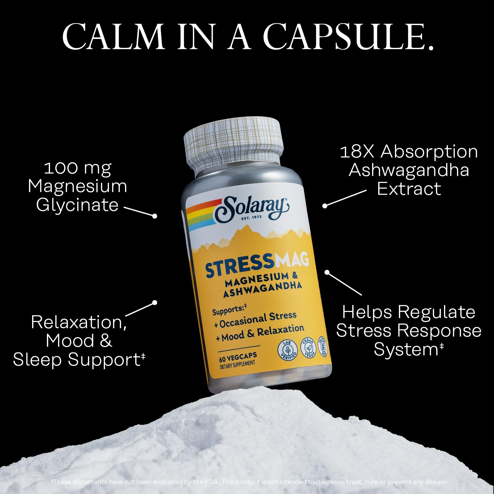 SOLARAY StressMag – Ashwagandha Shoden soutient le calme et l'humeur.